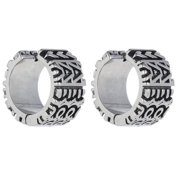 MARC JACOBS Monogram Engraved Chunky Hoop Earrings - Picture 12 of 12